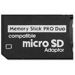 OcioDual Adaptateur de Carte Mémoire Micro SD 64GB vers Memory Stick Pro MS Noir Convertisseur Lecteur pour PSP 1000/2000/3000