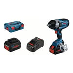 Bosch Clé à chocs sans fil GDS 18V-1000 C : 2x batterie ProCORE18V 5.5Ah en L-BOXX