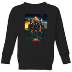 Captain Marvel Movie Starforce Poster Kids' Sweatshirt - Black - 7-8 Years