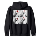 Funny Seagull in Santa Hat Christmas Photo Booth Xmas Selfie Zip Hoodie