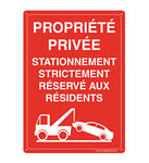 AUA SIGNALETIQUE - Panneau Prépercé (4 Trous) avec Angles arrondis - PVC Rigide 1.5 mm - (350x490 mm, Stationnement Réservé - Propriété Privée)