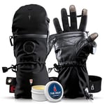 THE HEAT COMPANY - Heat 3 SMART - The Glove Innovation - Touch Screen Finger Gloves & Mitten in One - Ideal for Handling: Fold-Over Thermal Gloves Men & Woman: Unisex - Warm Winter Gloves, Ski Gloves