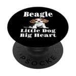 Drôle Beagle Little Dog Big Heart Dog Lover Mom Dad Grandma PopSockets PopGrip Adhésif