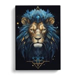 Leo Zodiac Geometric Art No.2 Canvas Print for Living Room Bedroom Home Office Décor, Wall Art Picture Ready to Hang, 30x20 Inch (76x50 cm)