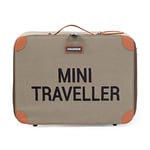 CHILDHOME, Valise Enfant, Week-end, Format Cabine, Compact, Solide, Anse pour transport, Etiquette Nom, Design, Simili Cuir, Mini Traveller, Kaki