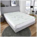 GC GAVENO CAVAILIA Bamboo Mattress Topper 4 cm, Extra Deep Pocket, Memory Foam Quilted Mattress Protector Single Size Bed Fitted - 90x190cm