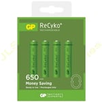 4 x AAA GP Rechargeable 650 mAh NI-MH Batteries phone 1 pack of 4 650mah