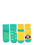 2-Pack Kids Monkey & Banana Anti Slip Socks Strumpor Non-slip Multi/patterned Happy Socks