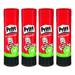 Pritt sûre et adaptée aux Enfants pour l'art et Le Bricolage, Colle Forte pour l'école & Le Bureau, 4X 22 g de bâton, 9H PK611X St, Transparent, Einzelprodukt