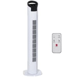 HOMCOM Tower Fan, 3 Speed 3 Mode, Oscillation Remote Black/White