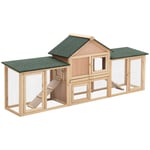 Wooden Rabbit Hutch Bunny Cage Guinea Pig House with Slide-out Tray