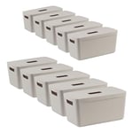 IDEA HOME Storage Boxes with Lids 10 Pieces - Plastic Storage Box - Storage Organiser - Really Useful Boxes for Storing Various Items in the Living Room, Bedroom or Bathroom, 8L