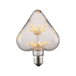 Ampoule LED créative en forme de cœur avec grande bouche à vis, lumière étoile, lumière jaune chaude, ampoule décorative irrégulière