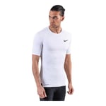 Nike M NP Top SS Tight T-Shirt Homme White/(Black) FR: M (Taille Fabricant: M)