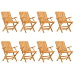 Chaises de jardin pliantes lot de 8 61x67x90cm bois massif teck