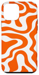 Coque pour iPhone 12 mini Simple abstrait orange et blanc ondulé tourbillon