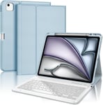 Étui Pour Ipad Air 5 Avec Clavier 2022 Ipad Pro11/Air4,Clavier Qwertz Magnétique Amovible Allemand Pour Ipad Pro 11 4e/3e/2e/1e Génération,Ipad Air 5/Air 4 2020,Blu