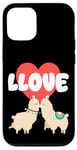 Coque pour iPhone 12/12 Pro LLove Funny Llama Valentine Jeu de mots pour couples amoureux de lama