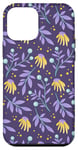 iPhone 12 mini Purple Background with Yellow Wildflowers Case