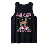 Greyhound Dog Tee For Women Just A Girl Who Loves Greyhounds Tank Top