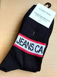 2 x CALVIN KLEIN Black Short CREW Sports Trainer Socks MENS OSFA CK10