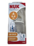 Nuk First Choice+ Baby Bottle 0-6 Months  No Colic, Clinically Tested Latex Teat