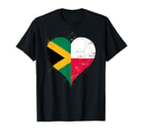 Vintage Flag in Heart for Jamaica Poland A Jamaican Polish T-Shirt