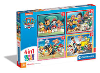 Clementoni - Pat'Patrouille - 4 Puzzles de 12, 16, 20 et 24 Pièces - Jeu de Patience et de Réflexion - Format Paysage - Image Net - 19 x 14 Cm - pour Enfants À Partir de 3 Ans