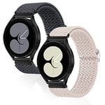 MATCHEASY Nylon Strap Compatible with Samsung Galaxy Watch 6/4 Classic 43mm 47mm 42mm 46mm, Galaxy Watch 4/5/6/7 40 44mm/5 pro 45mm,Adjustable Elastic Samsung Galaxy Watch Straps for Women/Men 2 Pack.