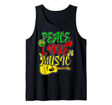 Peace + Love and Music Rasta Rastafarian Reggae Tank Top