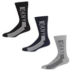 DKNY Men's, 100% Cotton Smart Designer Ankle Pairs, UK 7-11 Socks, Multi-Coloured, One Size (Pack of 3)