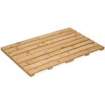 Relaxdays tapis de bain en bambou, 60x40 cm, caillebotis pour sauna, douche, piscine, antidérapant, pliable, nature