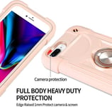 Iphone 8 Plus -kotelolle Iphone 7 Plus -kotelo tytöille, naisille, rengasjalustalla silikonisuojakotelo ja PC-puskuri Heavy Duty 3 in 1 -kotelo Iphonille