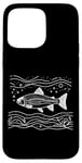 Coque pour iPhone 15 Pro Max Line Art Poisson Aquariste & Ichtyologiste Truite arc-en-ciel