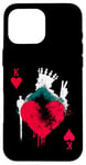 iPhone 16 Pro Max Peace Love Poker - Vintage King Of Hearts Card Game Lover Case