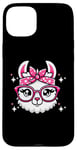 iPhone 15 Plus Llama Pink Bandana Glasses Case