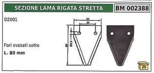 Section Lame Mené Étroit pour Motofaucheuse D2001