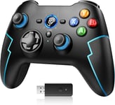 Manettes Pc Ps3 Sans Fil Rechargeable,9013pro Manette Switch Pro Sans Fil Bluetooth,Manette Pc Pour Téléphones Android Ios,Android Tv Box Et Tesla,Noir Bleu