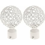 2pcs Embout Tringle à Rideaux 28mm Blanc, Paire Embout De Tringle à Rideau Draperie Rail PôLe TêTe Pour DéCoration Tringle à Rideau