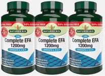 3 x NATURES AID COMPLETE EFA 1200mg OMEGA 3, 6 & 9 135 TABLETS VITAMINS 01/25