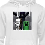 Barn-Hoodie | Mjuk Huvtröja för Barn Minecraft vit 9-11 År