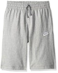 Nike B NSW Jersey Short Sport Garçon, DK Grey Heather/Dark Steel Grey/(White), FR : S (Taille Fabricant : S)