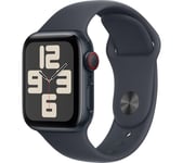 APPLE Watch SE Cellular - 44 mm Midnight Aluminium Case with Midnight Sport Band, M/L, Black