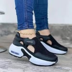 ortopedisk luftkudde sula flygande vävda sneakers för promenadskor för kvinnor Casual Bästa presenten - Perfet Black 40