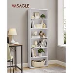 Vasagle - Bibliothèque, Étagère de Rangement 6 Niveaux, Meuble, Cube, pour Salon, Bureau, Chambre, Style Scandinave, 60 x 24 x 178,5 cm, Blanc par