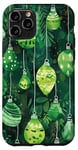 Coque pour iPhone 11 Pro Vert Aquarelle Ethnique Lumières de Noël Motif Décor