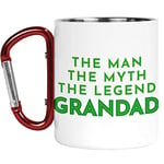 Tongue in Peach Carabiner Mug | Camper Cup | Thermal Mugs | The Man The Myth The Legend Grandad | Father's Day Dad Nature Lover Outdoors Walking | CMBH170