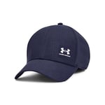 Under Armour M Iso-chill Armourvent Adj Casquette de baseball pour hommes, casquette de sport respirante avec visière, couleur gris/bleu marine