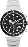 Montre Homme TIMEX Q GMT TW2V69800 Chrono Acier Inoxydable Noir