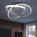 LED Plafond Lampe Anneau Design Spot Interrupteur Variateur Salon Chambre Argent